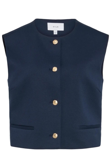 Vila VITILDA S/L VEST 14113612 NAVY BLAZER