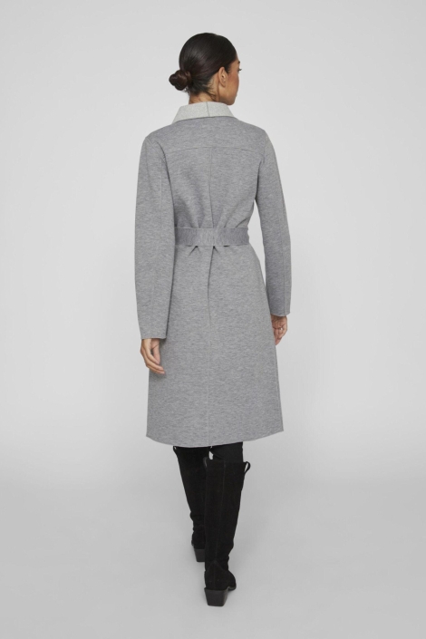 Vila grijze dames jas | Model achteraanzicht