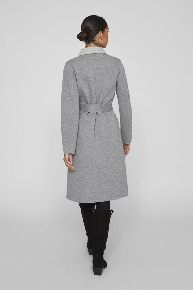 Vila grijze dames jas | Model achteraanzicht