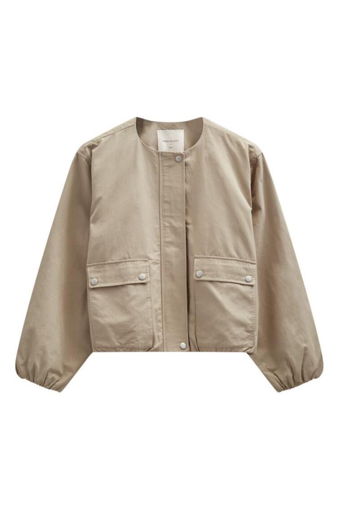 Freequent beige dames jas | Vooraanzicht