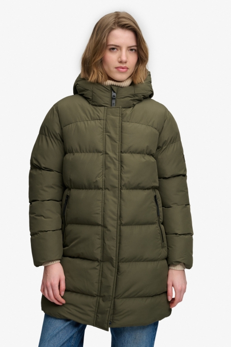 Superdry groene dames jas | Model vooraanzicht