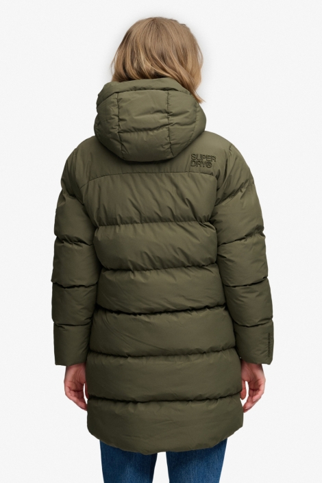 Superdry groene dames jas | Model achteraanzicht