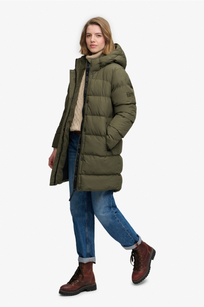 Superdry groene dames jas | Model zijaanzicht