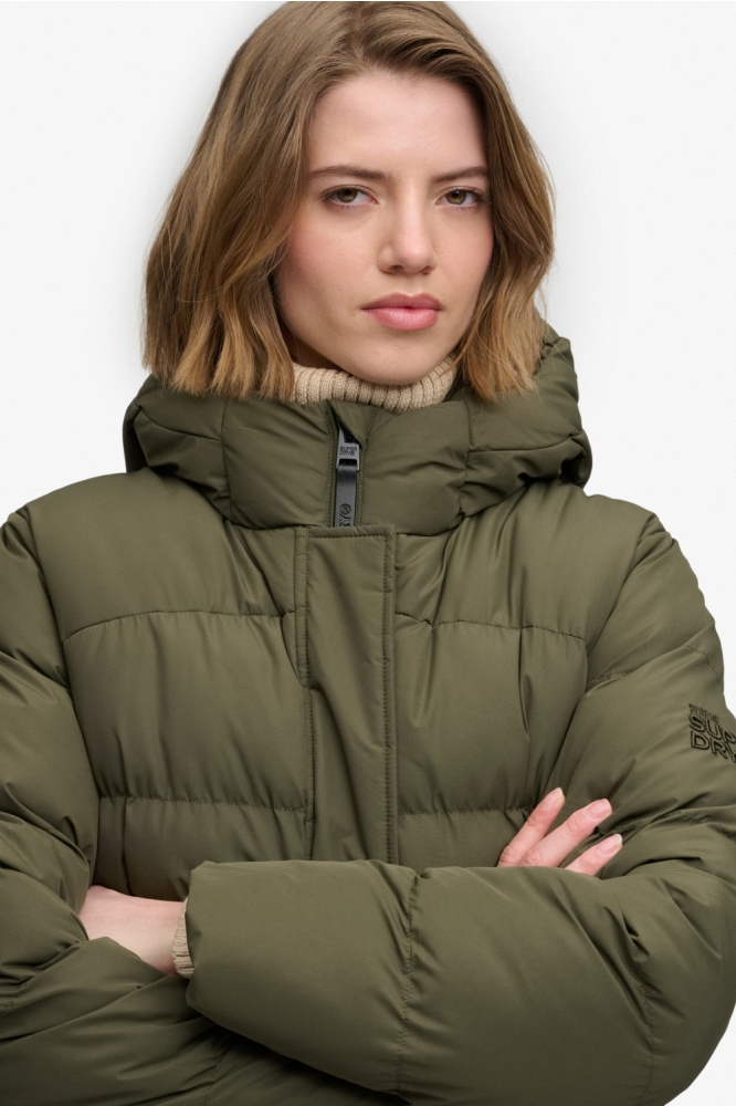 Superdry groene dames jas | Close up