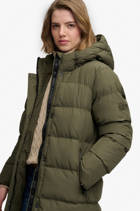 Superdry groene dames jas | Close up