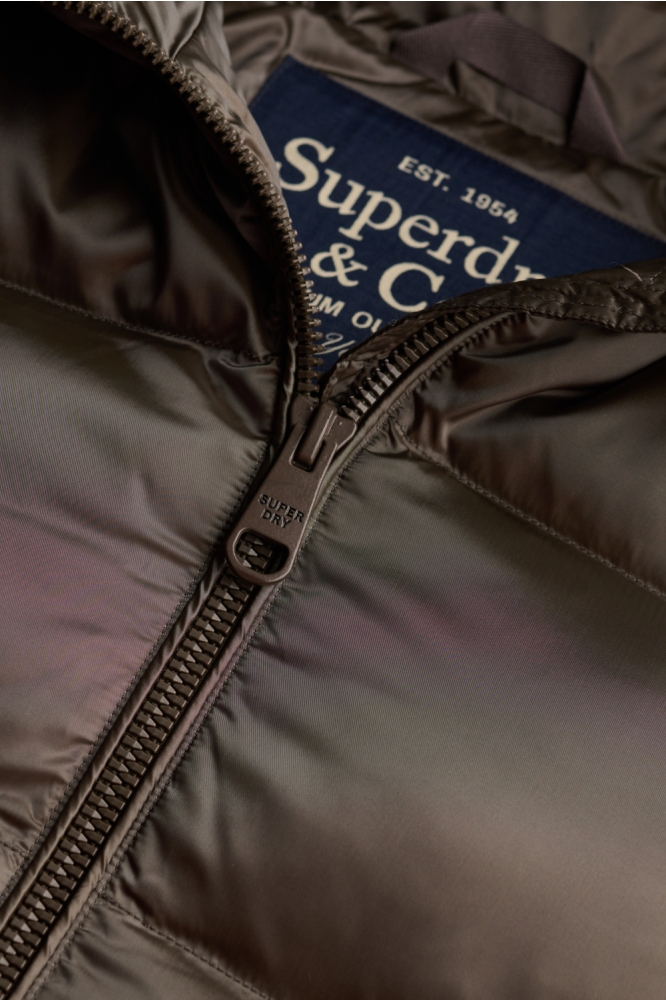 Superdry groene dames jas | Close up