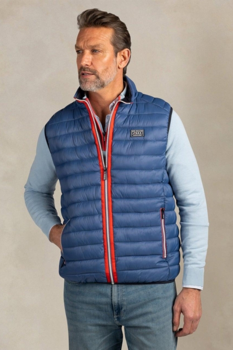 NZA blauwe heren jas | Model vooraanzicht