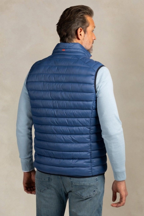 NZA blauwe heren jas | Model achteraanzicht