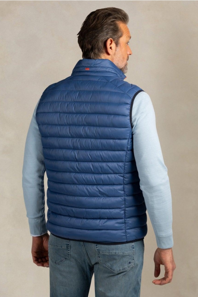 NZA blauwe heren jas | Model achteraanzicht