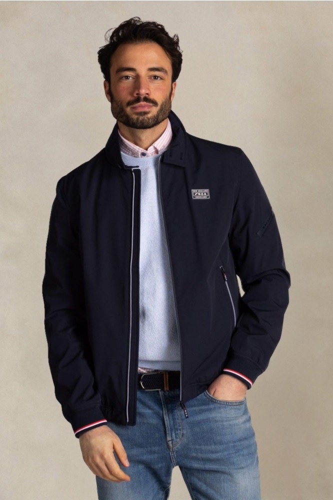 NZA blauwe heren jas | Model vooraanzicht