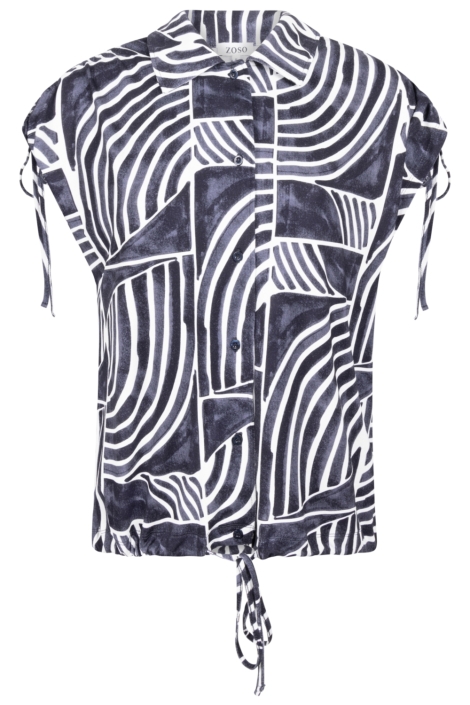 Zoso blauwe dames blouse | Vooraanzicht