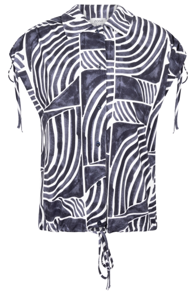 Zoso blauwe dames blouse | Vooraanzicht