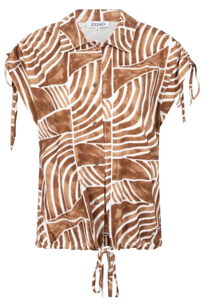 Zoso camel dames blouse | Vooraanzicht