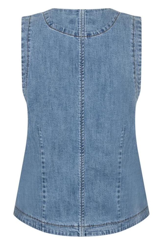 Red Button blauwe dames gilet | Achteraanzicht