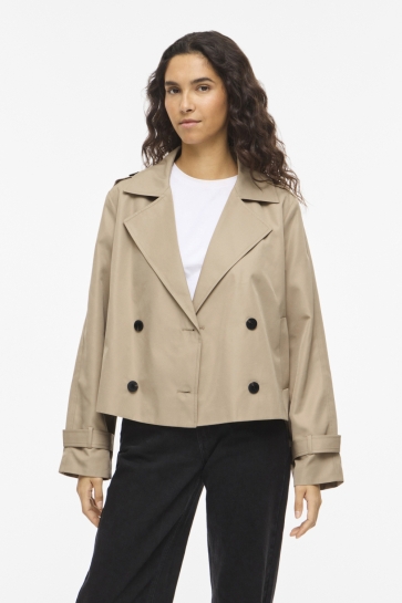 Vila VIADDISON L/S SHORT JACKET - NOOS 14112093 SAVANNAH TAN