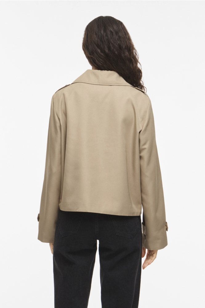 Vila camel dames jas | Model achteraanzicht