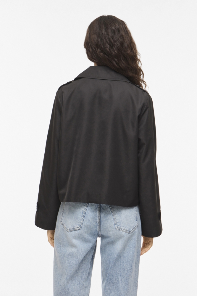 Vila zwarte dames jas | Model achteraanzicht