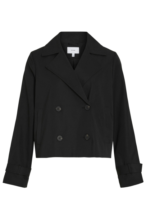 Vila zwarte dames jas | Vooraanzicht