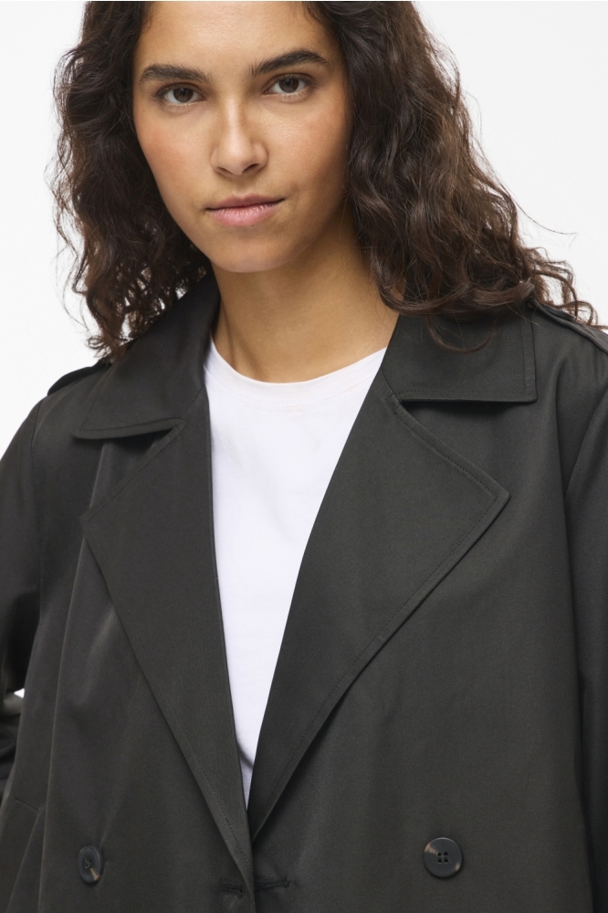 Vila zwarte dames jas | Close up