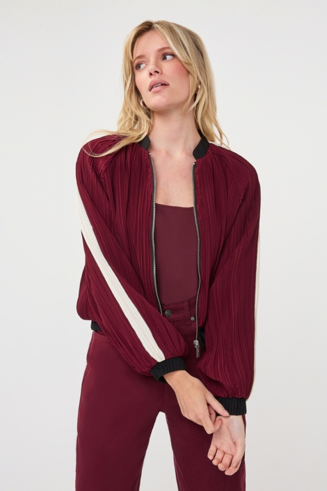 EsQualo bordeaux dames jas | Model vooraanzicht