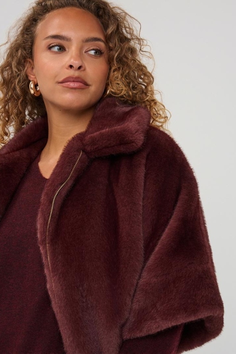 EsQualo bordeaux dames jas | Close up