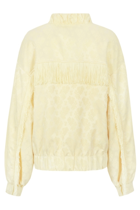 Fluresk gele dames jas | Achteraanzicht