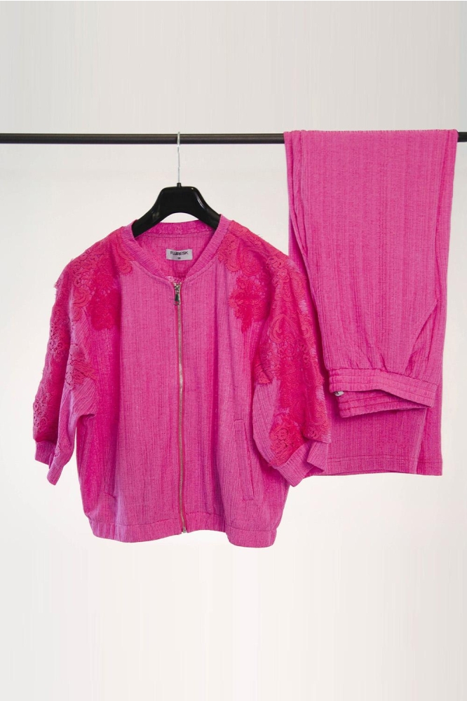 Fluresk roze dames jas | Unique Selling Point