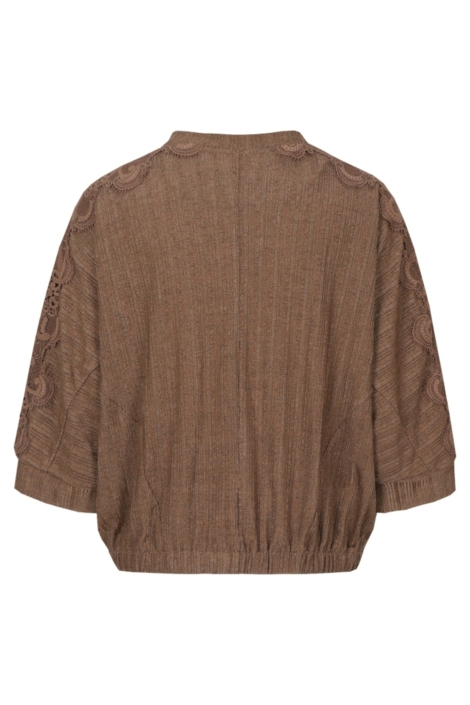 Fluresk bruine dames jas | Achteraanzicht