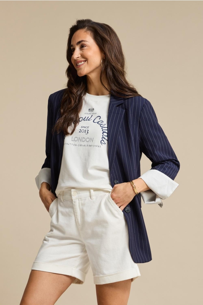 Red Button blauwe dames blazer | Model vooraanzicht