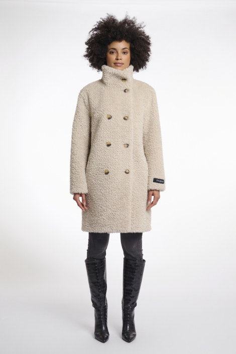 Rino & Pelle beige dames jas | Model vooraanzicht