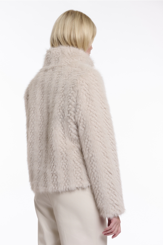 Rino & Pelle beige dames jas | Model achteraanzicht