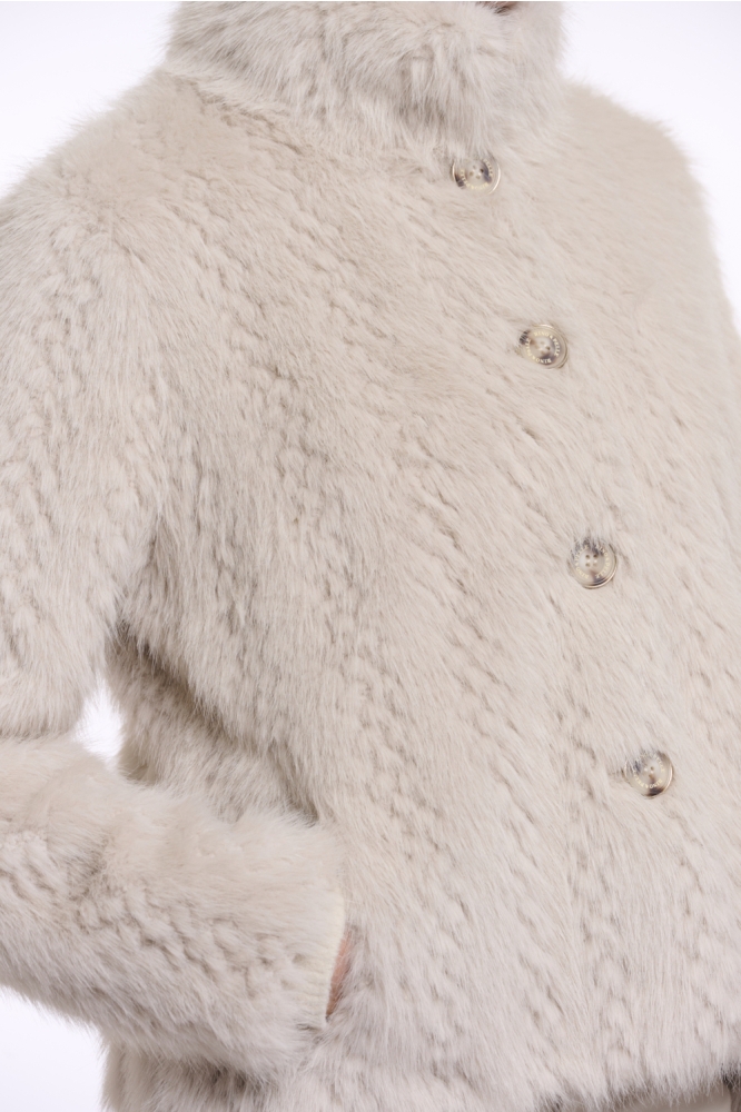 Rino & Pelle beige dames jas | Close up