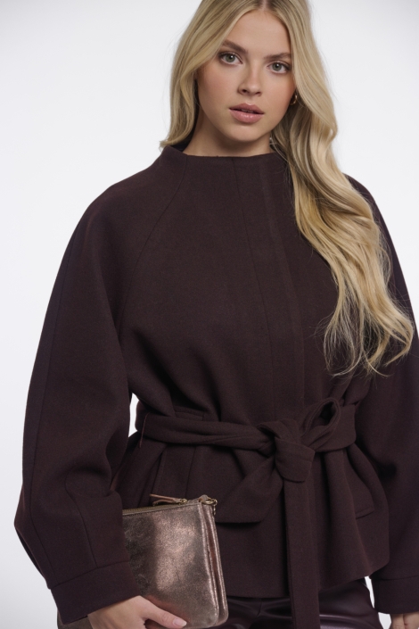 Rino & Pelle bordeaux dames jas | Model vooraanzicht