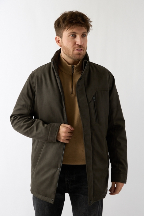 Donders groene heren jas | Model vooraanzicht