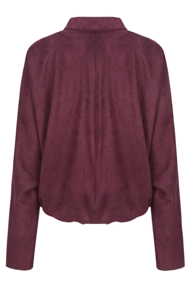 Fluresk bordeaux dames jas | Achteraanzicht