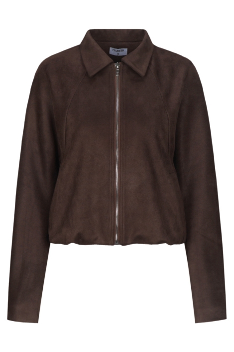 Fluresk bruine dames jas | Vooraanzicht