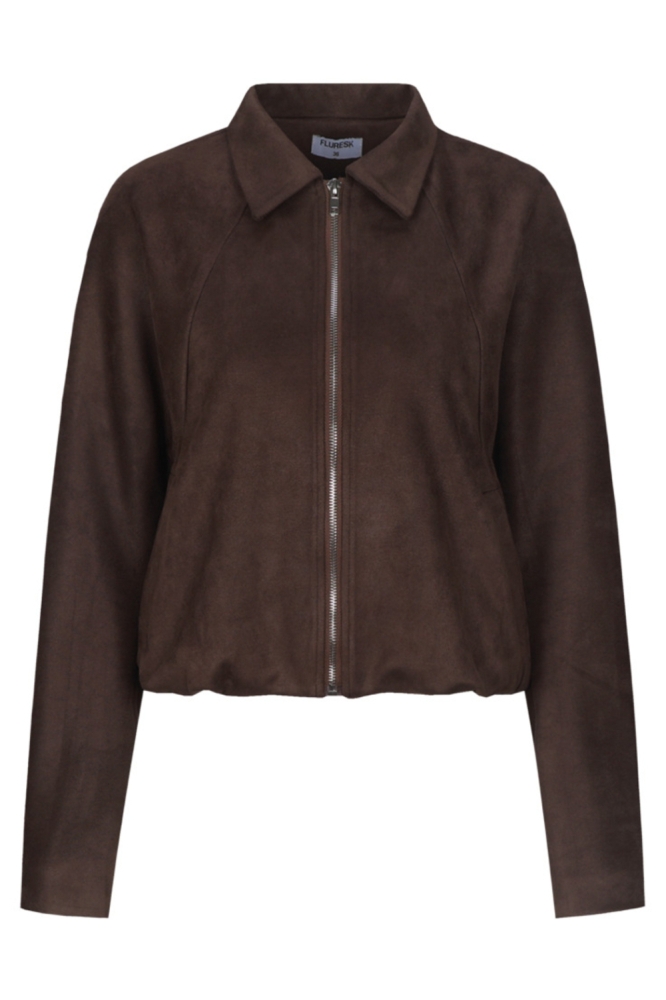 Fluresk bruine dames jas | Vooraanzicht
