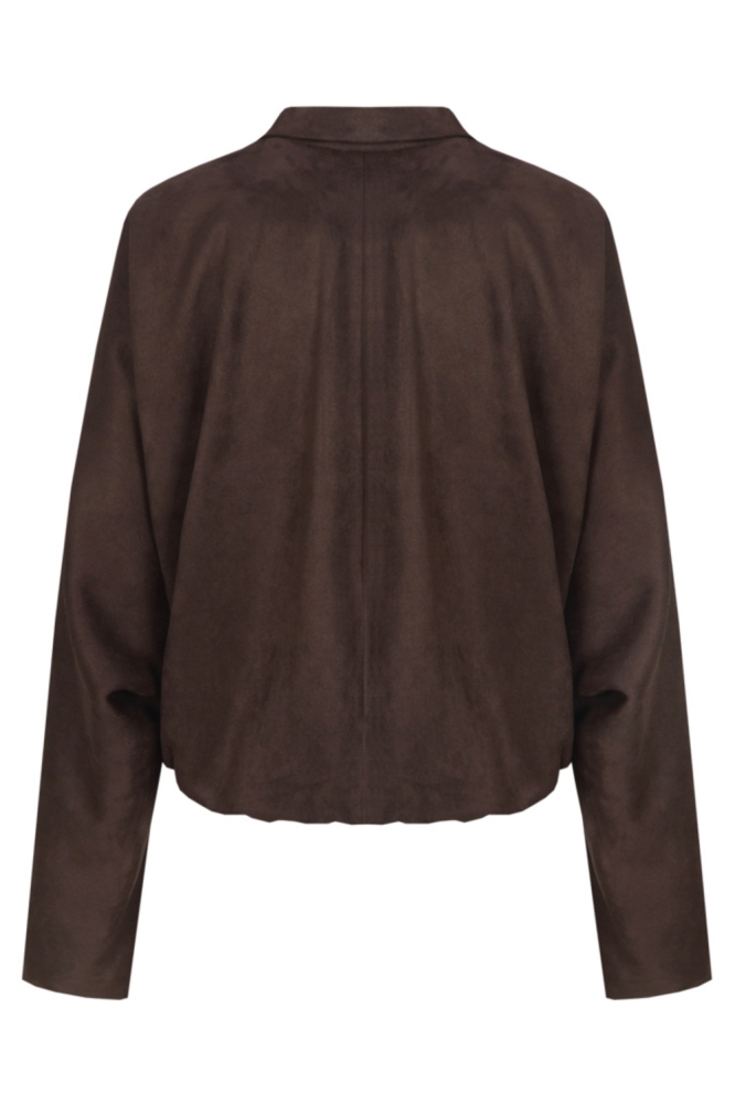 Fluresk bruine dames jas | Achteraanzicht