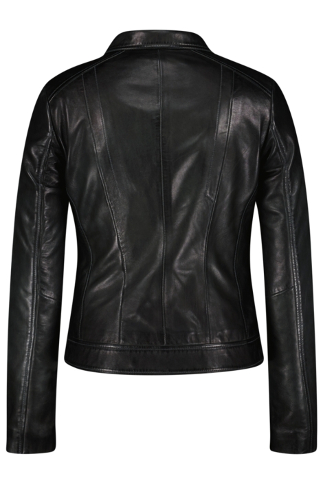 Donders zwarte dames leren jas | Achteraanzicht