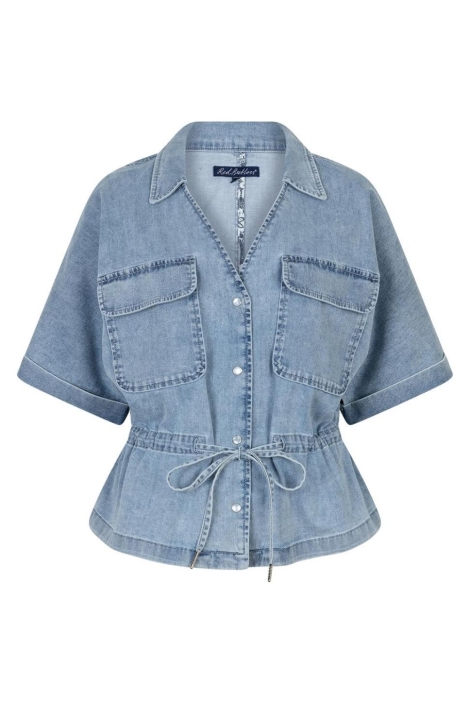 Red Button blauwe dames blouse | Vooraanzicht