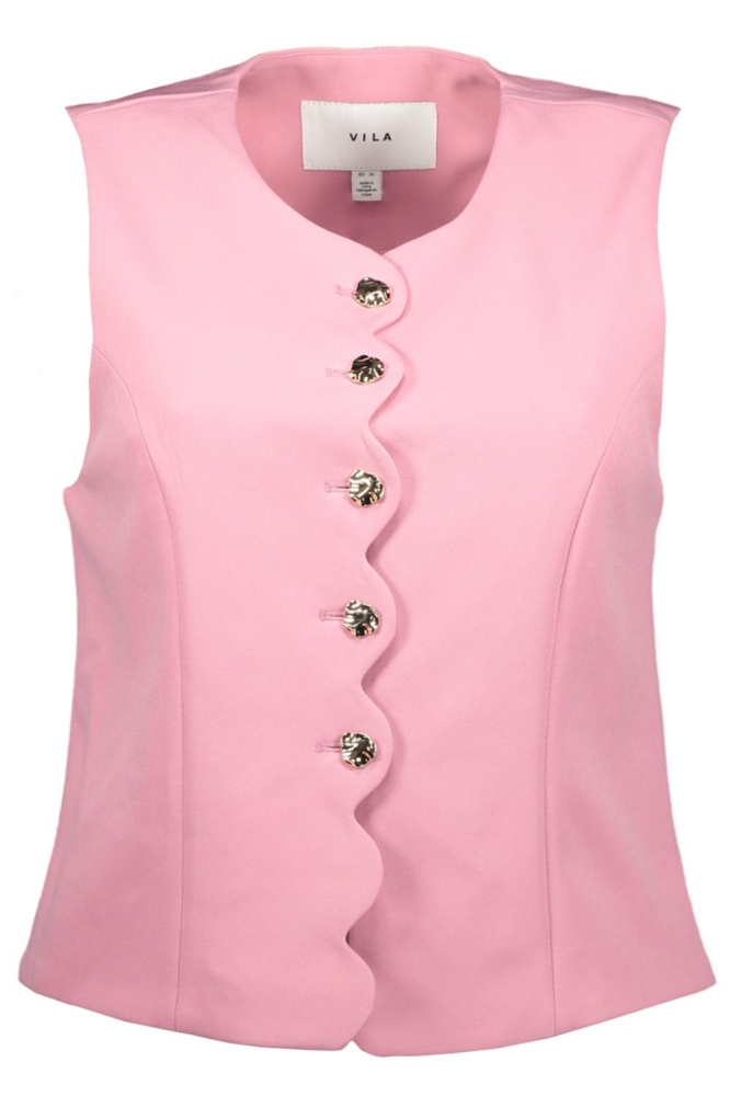 Vila roze dames gilet | Vooraanzicht
