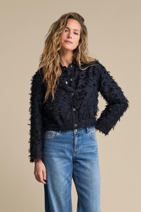 Red Button blauwe dames vest | Model vooraanzicht