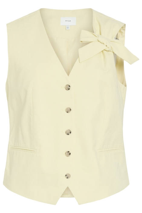 Vila gele dames gilet | Vooraanzicht