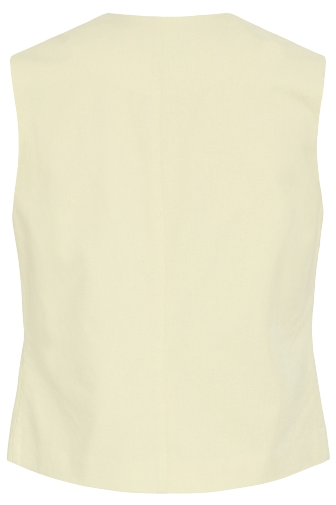 Vila gele dames gilet | Achteraanzicht