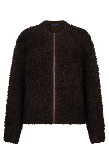 Red Button bomber knit boucle Bruin