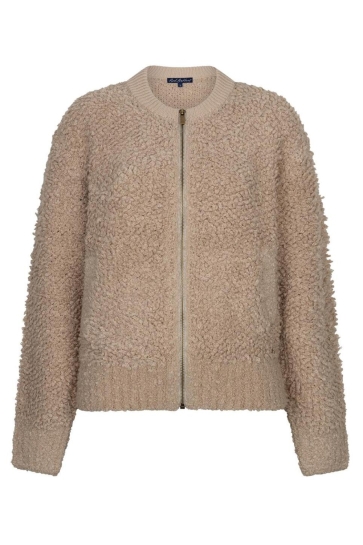 Red Button bomber knit boucle Ecru