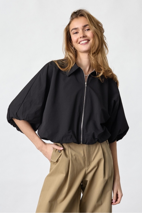 SisterS point zwarte dames jas | Model vooraanzicht