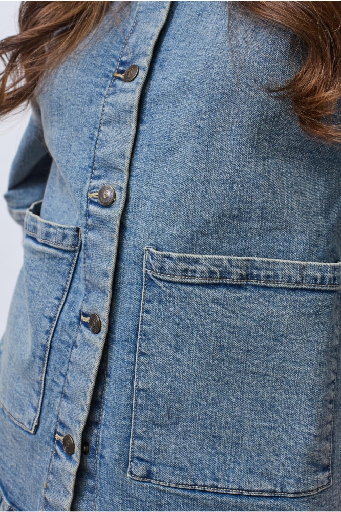 SisterS point blauwe dames jas | Close up