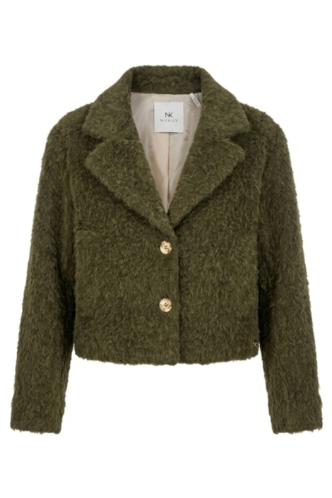 Nukus groene dames jas | Vooraanzicht