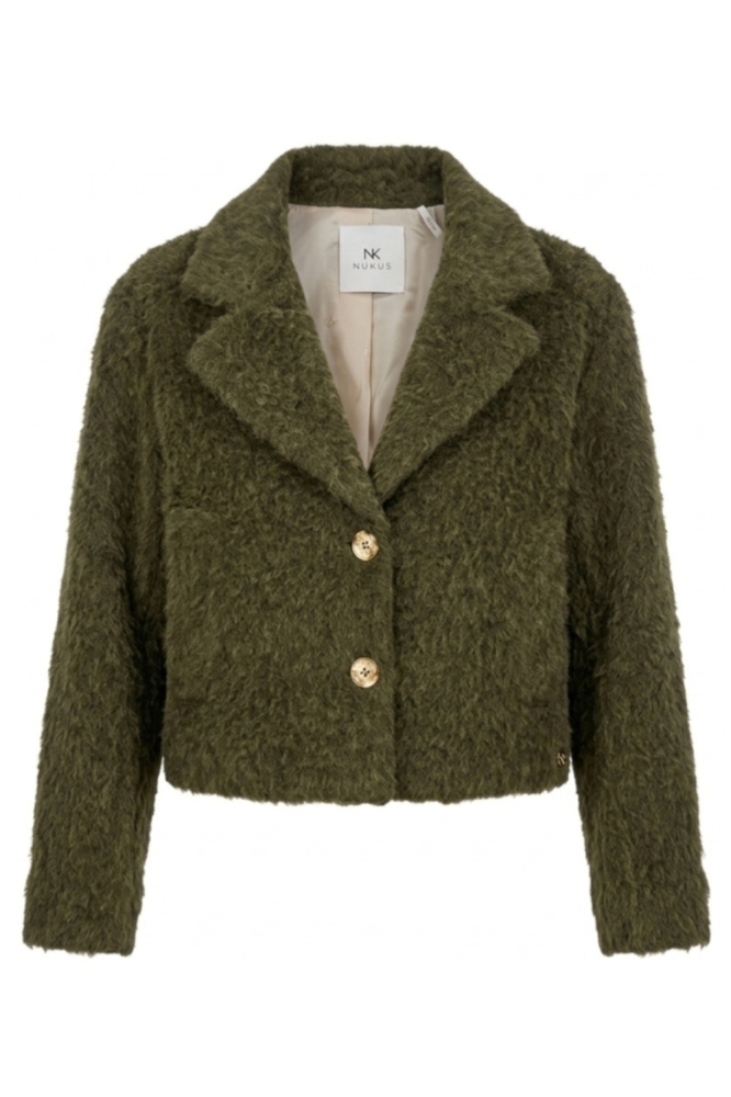 Nukus groene dames jas | Vooraanzicht